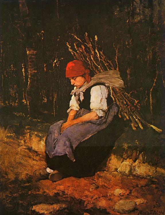 Mihaly Munkacsy Woman Carrying Faggots Norge oil painting art